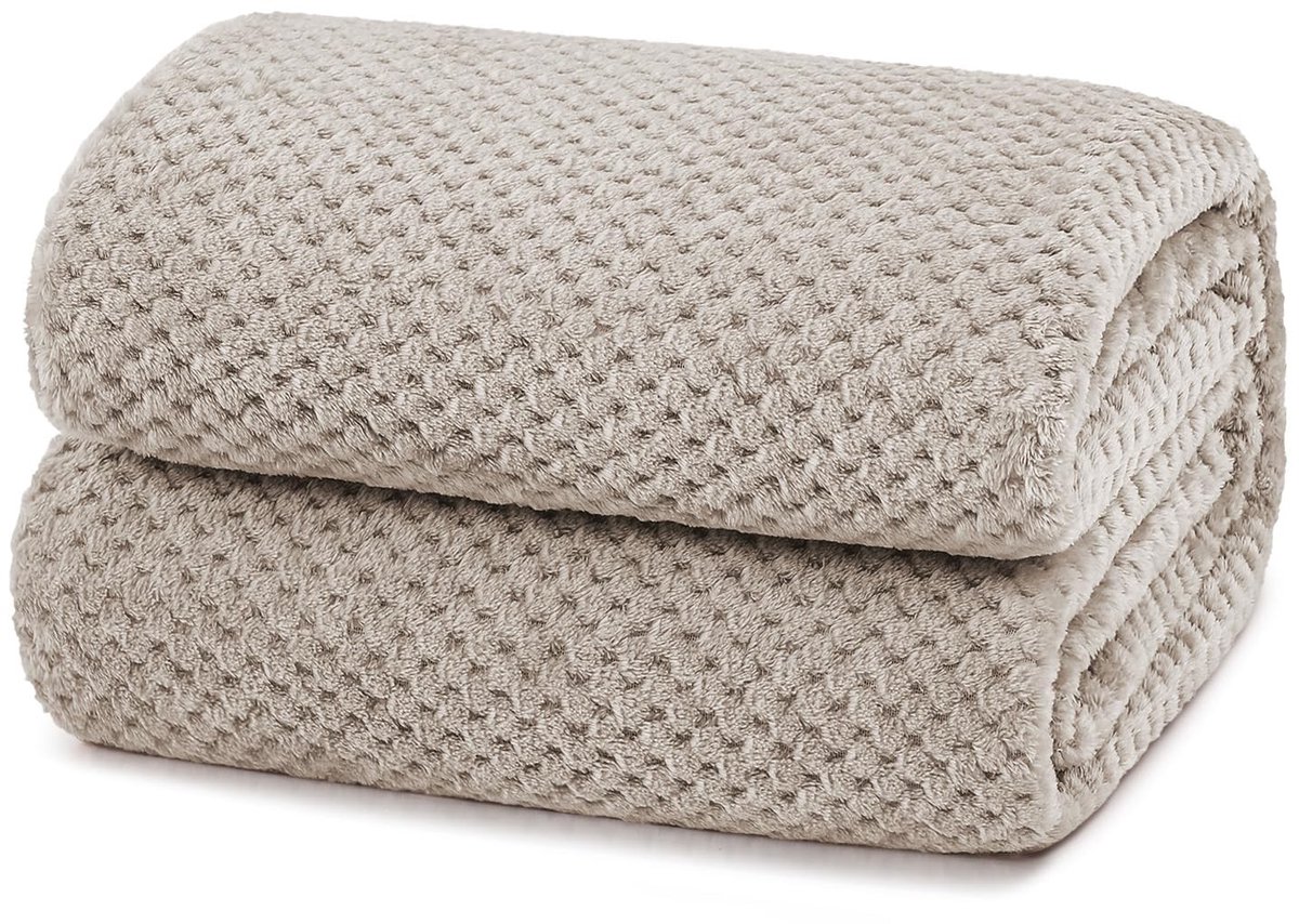 Omgoods - Zachte Fleece Dekbedovertrek met Wafelpatroon 150x200cm