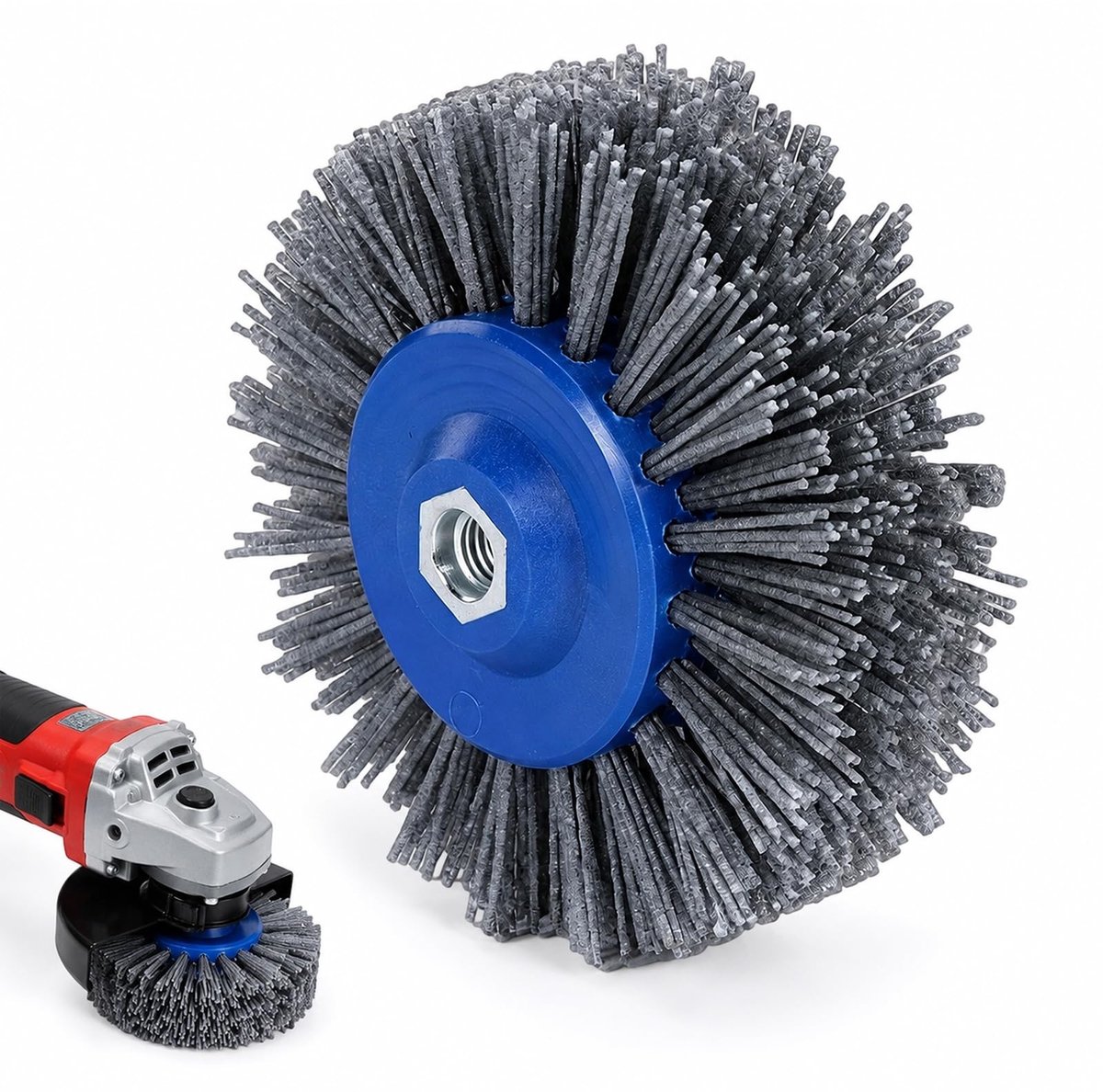 Omgoods - Schuurborstel voor Haakse Slijper met Nylon Haren en Diameter 140 mm