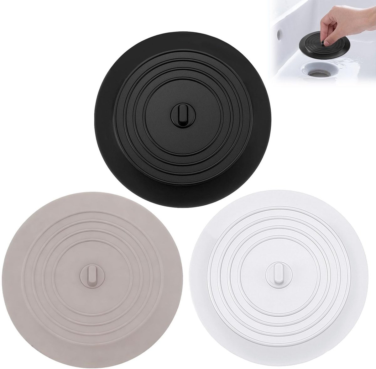 Omgoods - Set van 3 Universele Siliconen Afvoerstoppen
