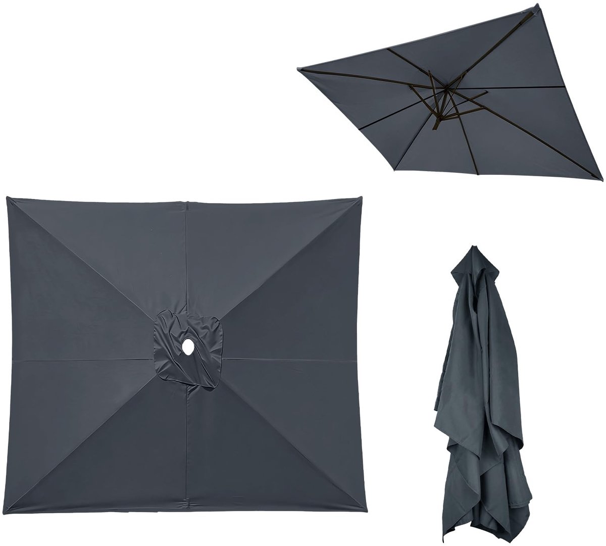 Omgoods - Vervangende Parasolhoes 3 x 3 m met UV-bescherming