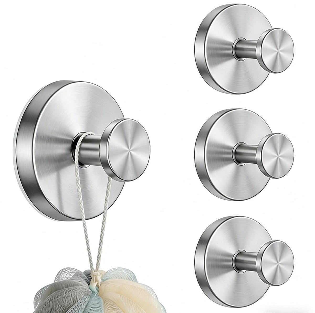 Omgoods - Set van 4 Herbruikbare Zuignaphaken voor Badkamer en Keuken