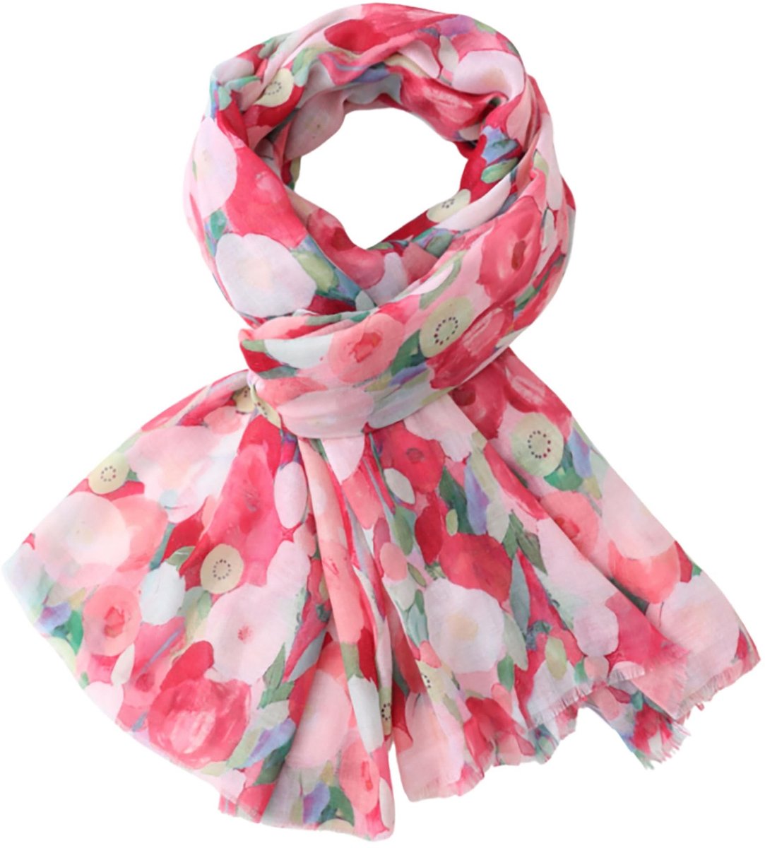 Omgoods - Dames Sjaal met Bloemenprint 180 x 90 cm