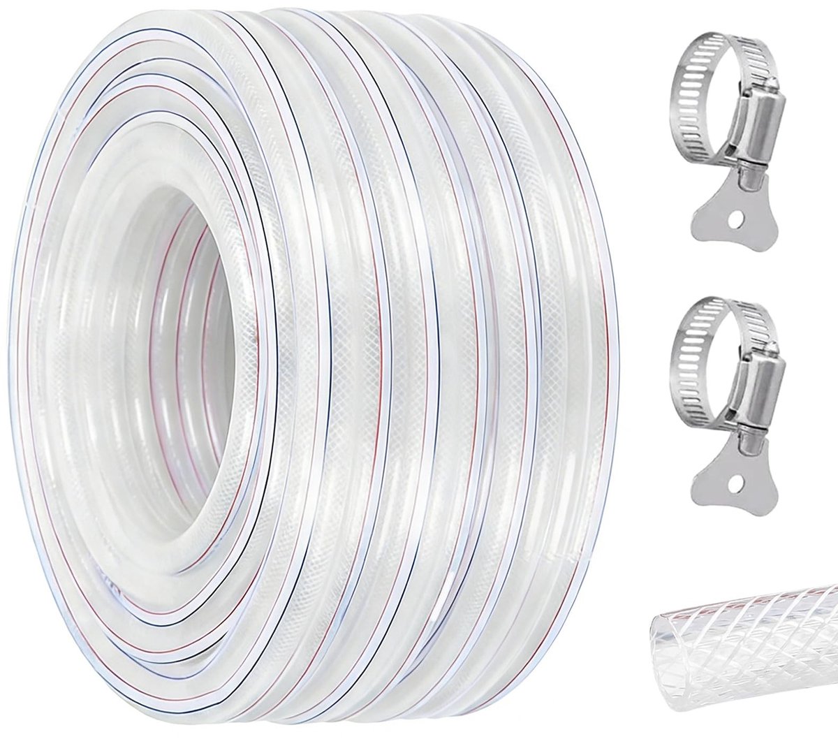 Omgoods - Drinkwater Tuinslang 16x22mm - Flexibele PVC Tuinslang met Beugel, 6 Meter