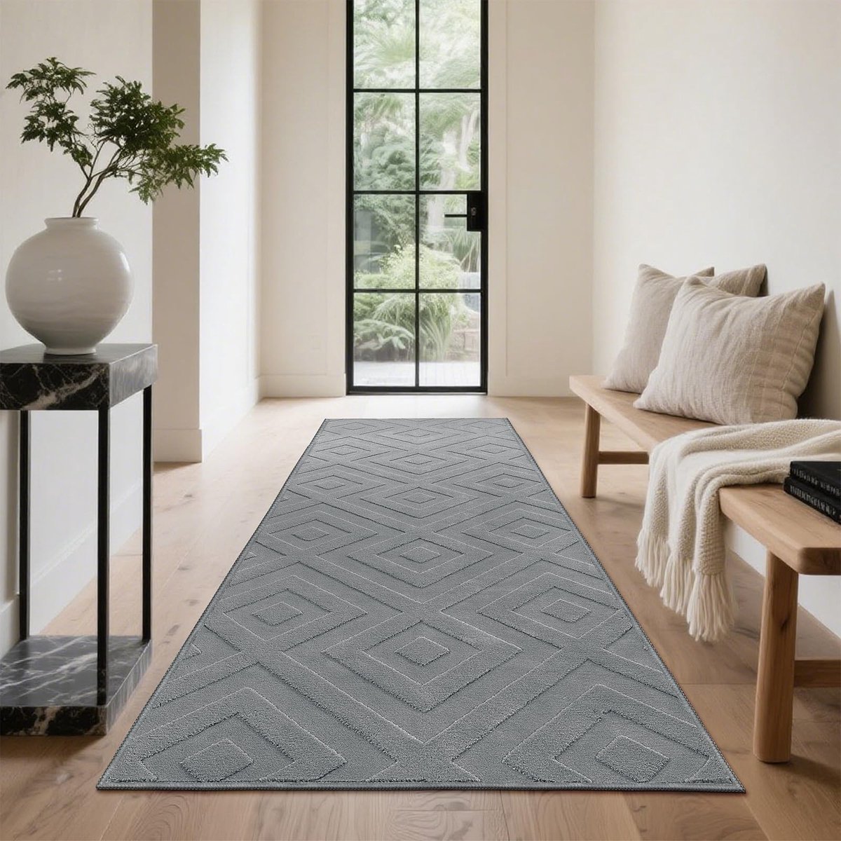 Omgoods - Grijze Keuken Runner 80 x 240 cm Wasbaar