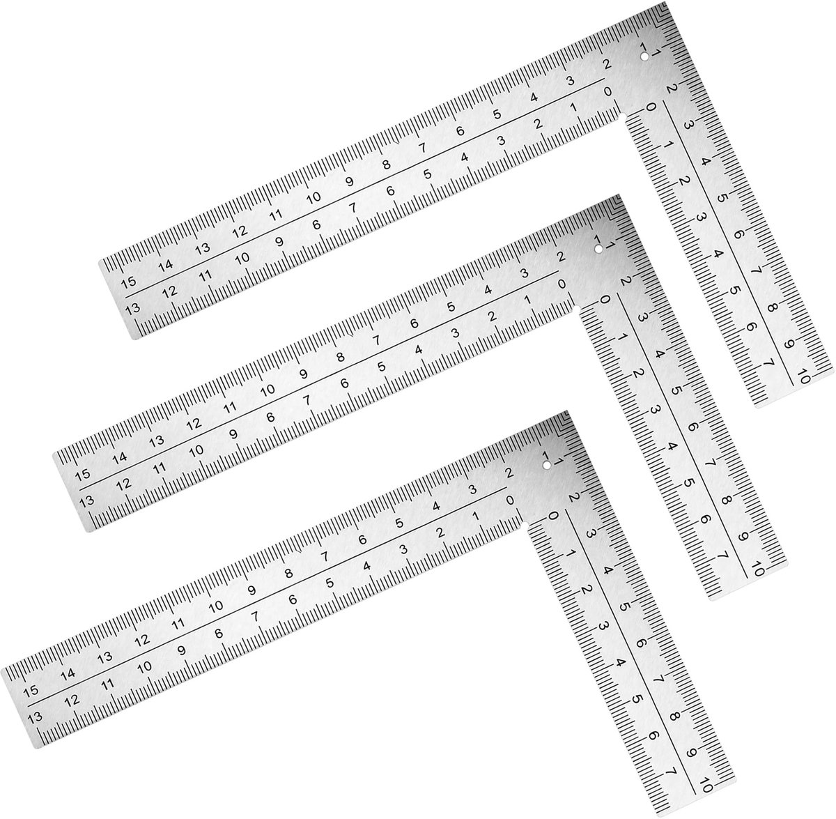 Omgoods - Set van 3 Roestvrijstalen L-vormige Hoeklinialen