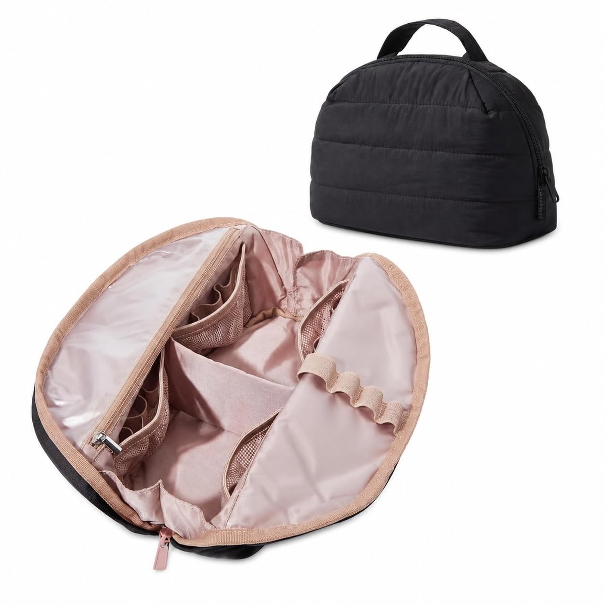 Omgoods - Vouwbare Cosmetica Tas voor Vrouwen - Waterafstotende Make-up Tas in Zwart