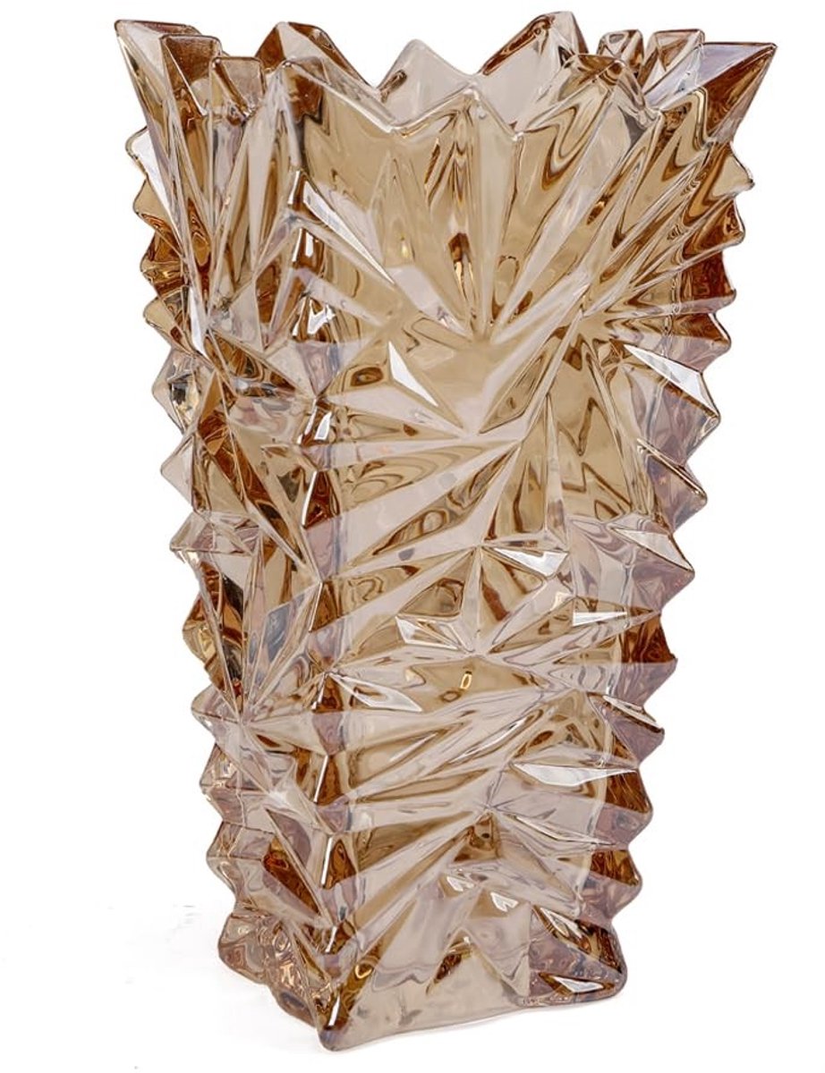 Omgoods - Gouden Gletsjer Vaas van Kristal 22.9 cm Hoog