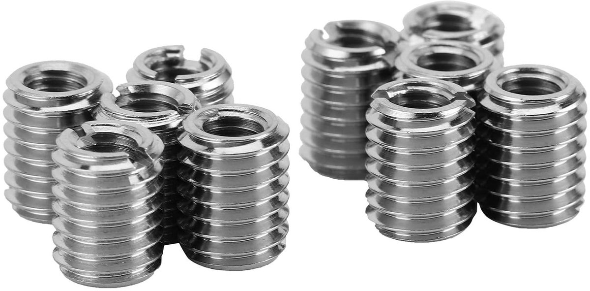 SnelShoppen - Draadinzetset M5x0.8 naar M8x1.25 Roestvrij Staal 303 Schroefdraad Reparatie Set 10 Stuks 10mm Lengte voor Auto, Luchtvaart en Machines
