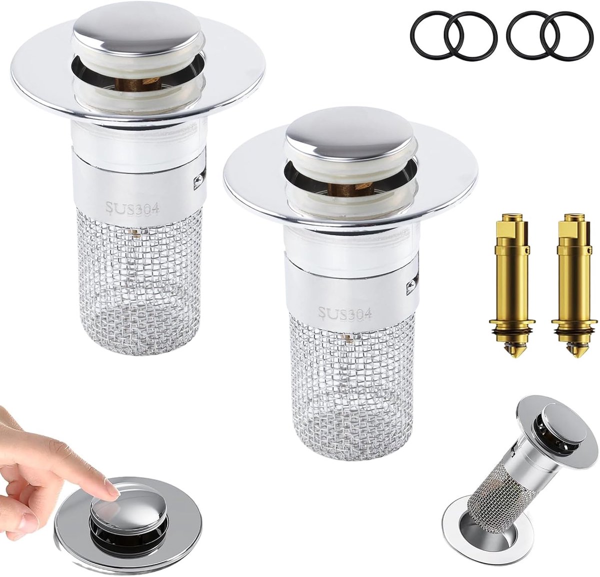 Basin Stops,34-40mm Basin Stops,Universal Pop Up Drain Stop Washbasin,Universal Pop Up Drain Strainer,for Sink Drain - ShopVlot