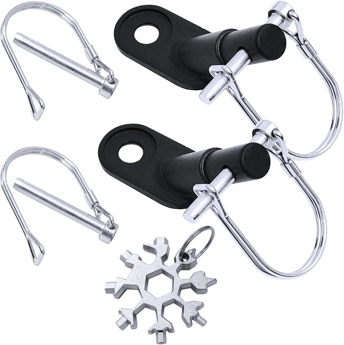 SnelShoppen - Fietsaanhanger Koppeling Connector Set - 2 Stuks - Hoogwaardige Staal - Roestbestendig - Voor Fiets, Huisdiertrailer - Inclusief Gereeds