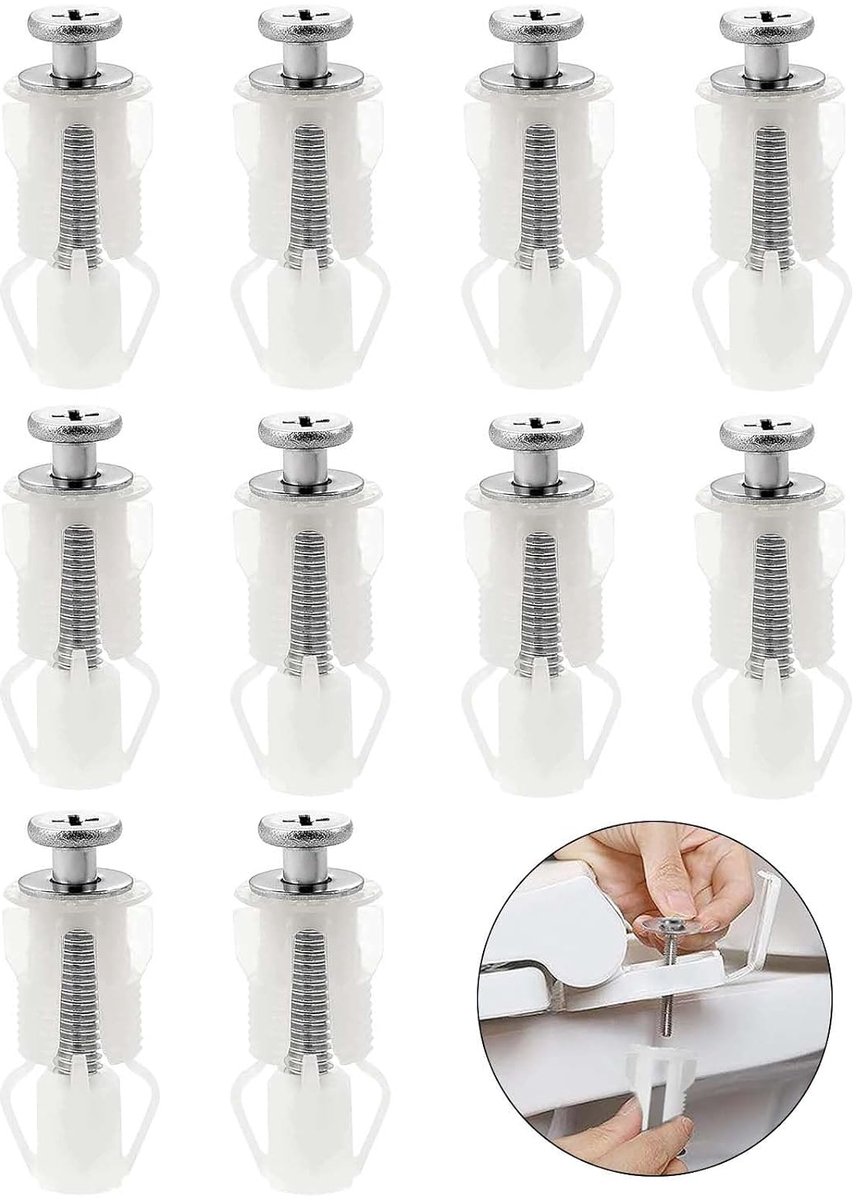 10pcs Toilet Seat Fittings, Stainless Steel Toilet Seat Screws, Universal Toilet Seat Fittings & Fixtures, Expanding - ShopVlot
