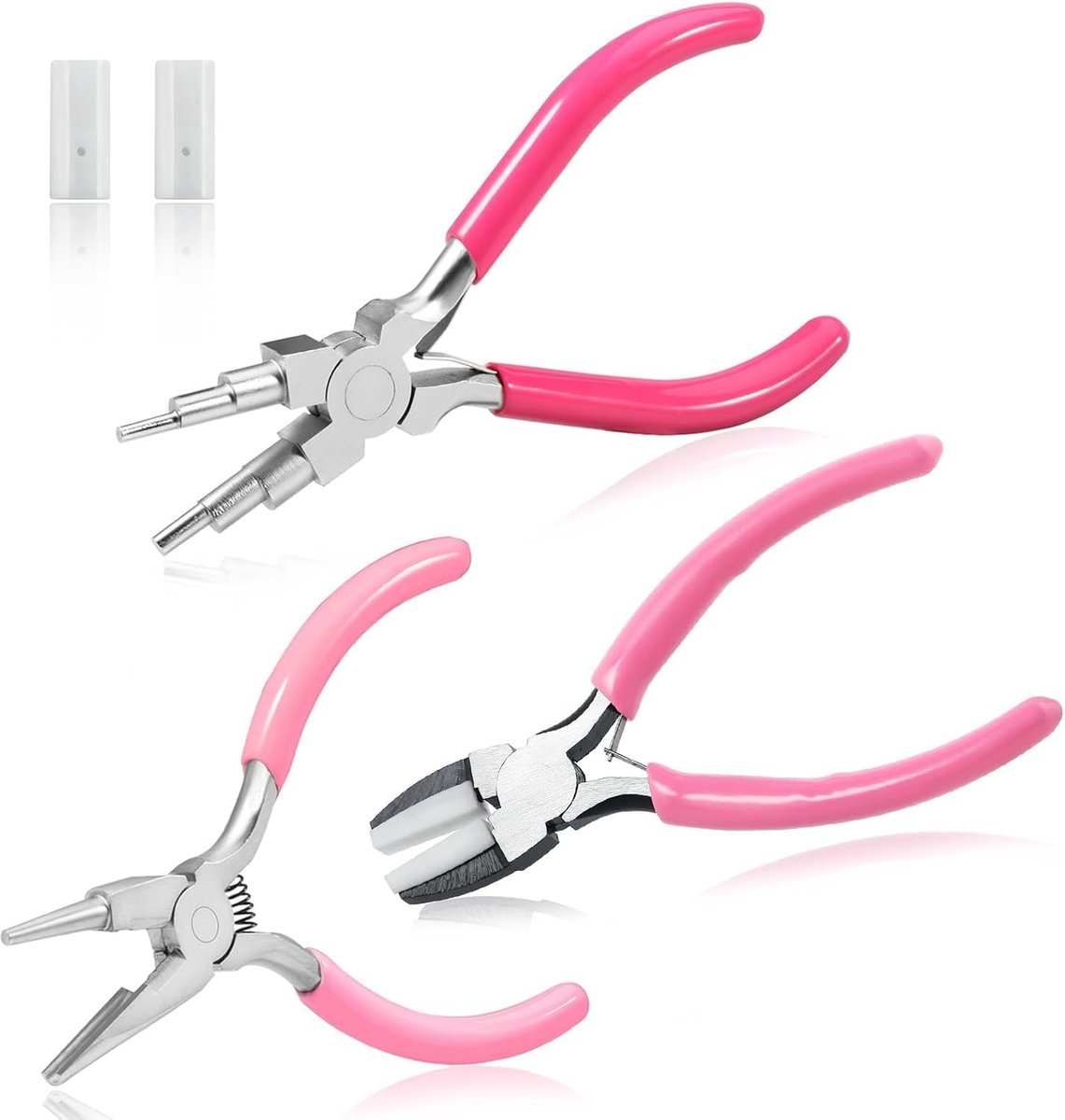 Set van 3 gereedschappen voor het maken van sieraden, concave en ronde snaveltang, 6-in-1 platte snaveltang