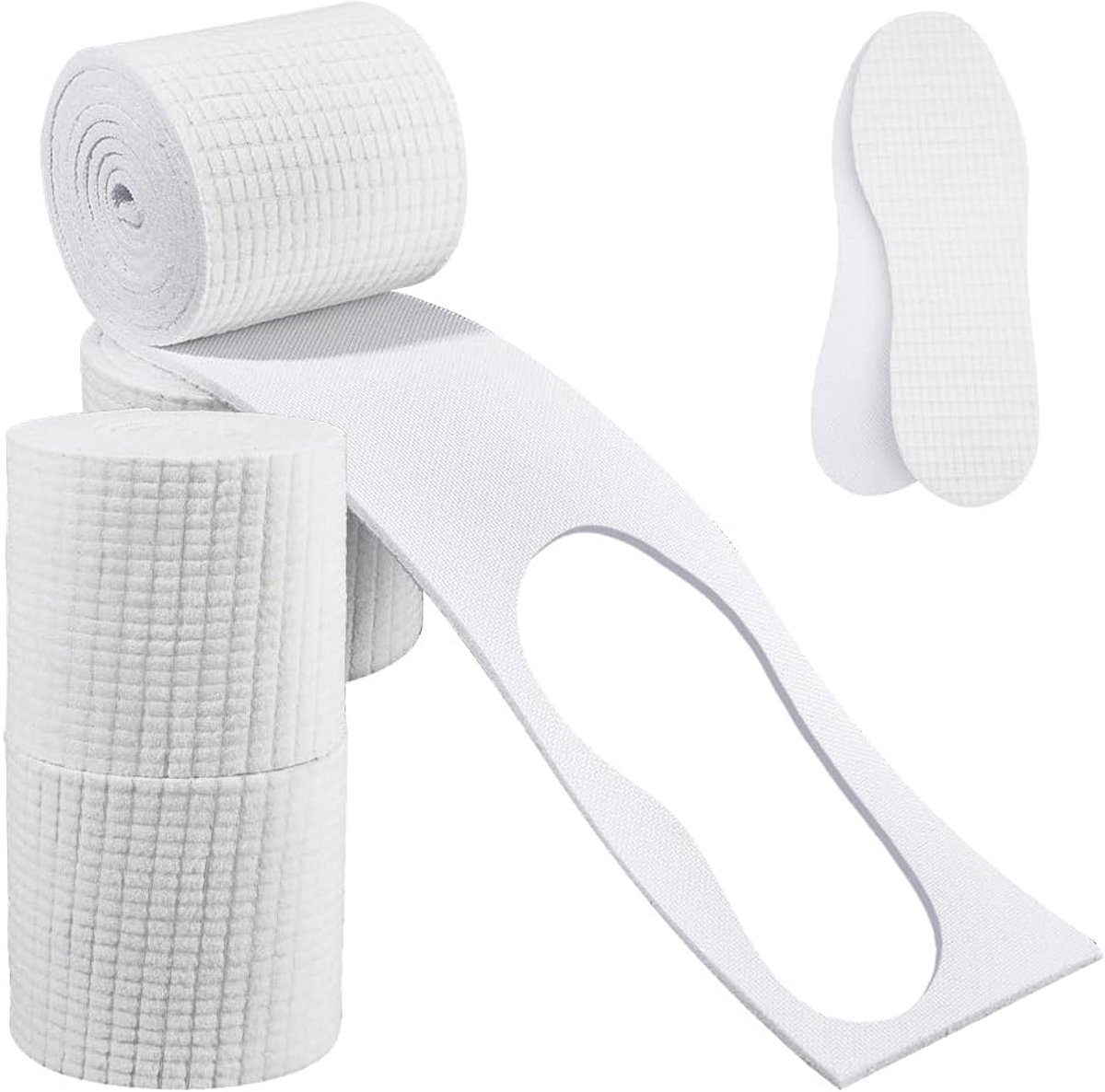 4 stuks beige schoenzolen om te haken, 1,5 m x 9,2 cm, zweetabsorberende sportinlegzolen, verstelbare vorm, schoenzolen, doe-het-zelf, zelfsnijdende stoffen inlegzolen voor