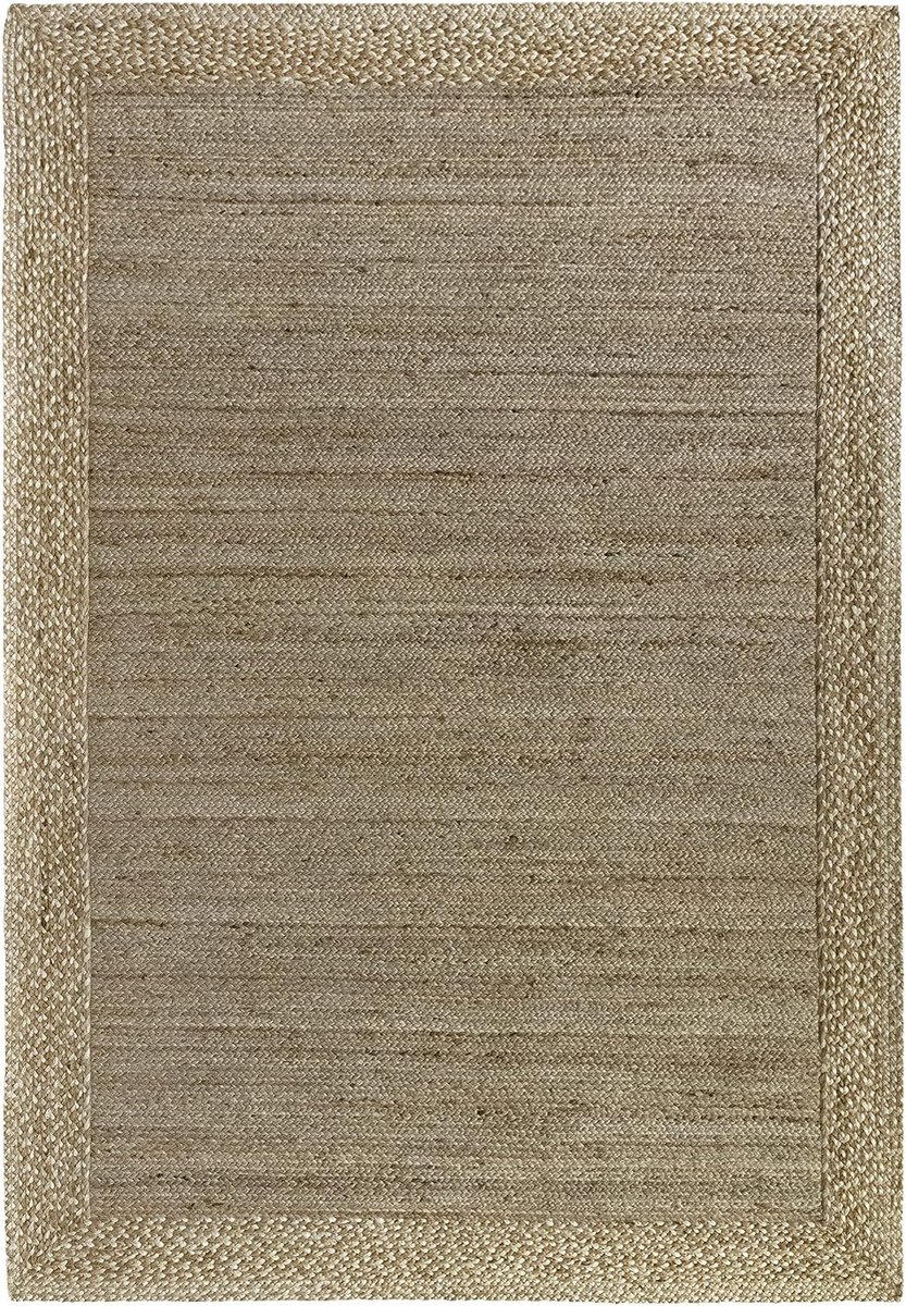 - Jute Luque tapijt, 100% natuurlijke jutevezel, zacht natuurlijk tapijt, handgeweven, voor woonkamer, eetkamer, slaapkamer, entree, (290 x 200 cm)