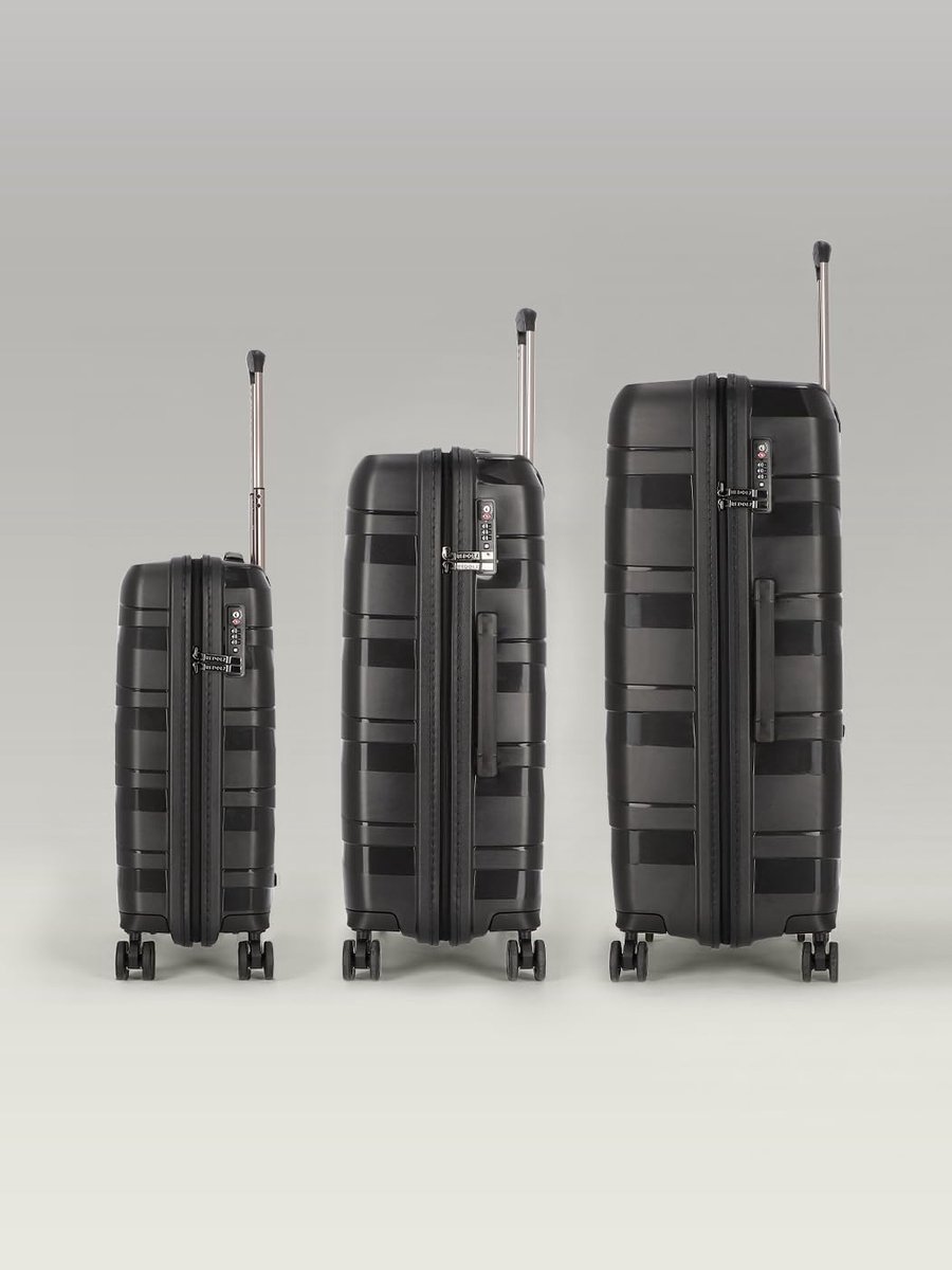 Koffer 75L - zwart metallic - modern minimalistisch - ruim en duurzaam - ShopVlot