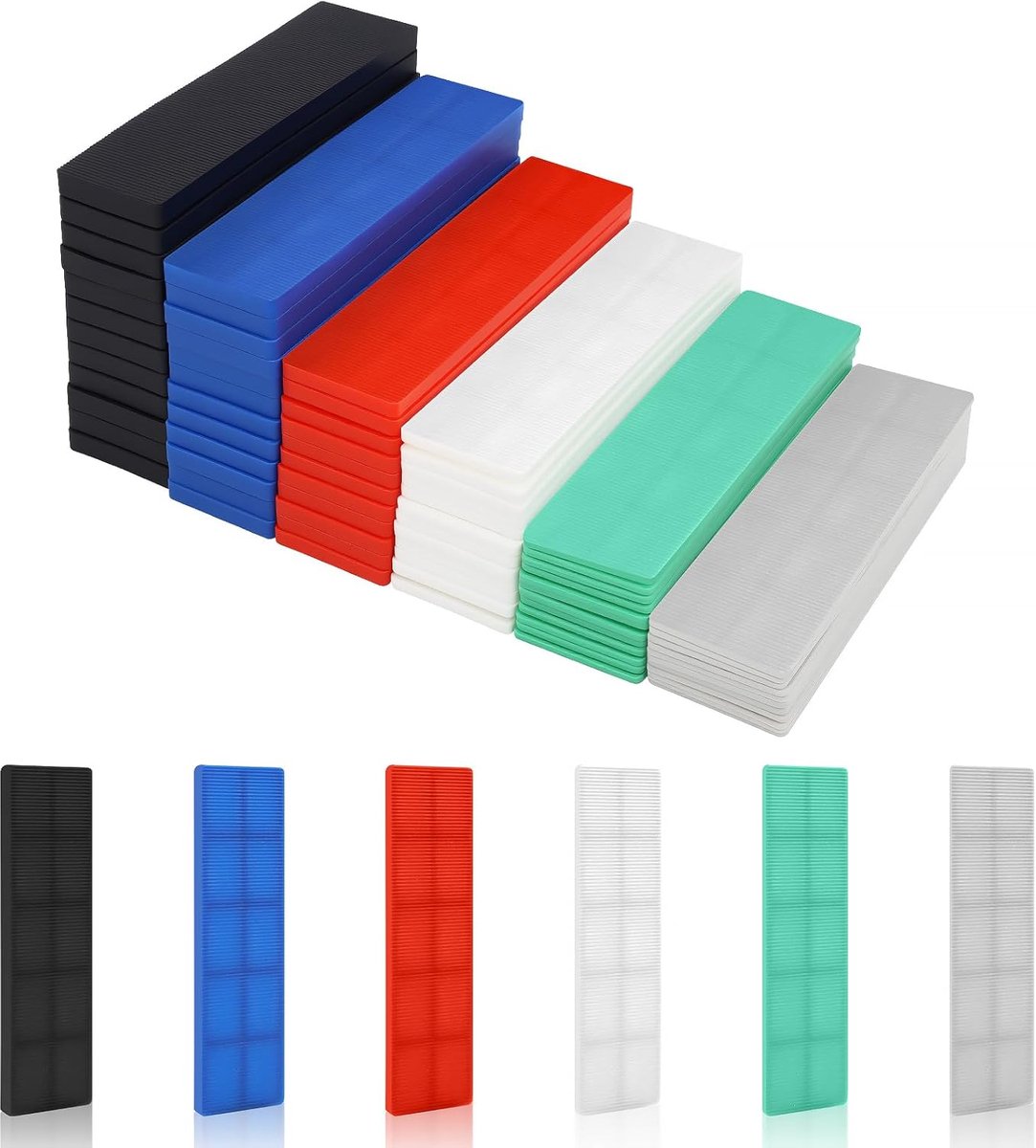 72 stuks afstandhouders, kunststof, 100 x 28 mm x 1-6 mm, onderlegplaten, kunststof onderlegkegen, raamwiggen, beglazingsblokken, afstandhouders voor raaminbouw en tegelinstallatie