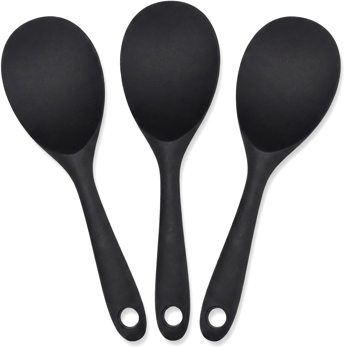 3 Stuks Silicone Rijstlepel, Siliconen Serveerlepels voor Rijstkoker, Rijstlepels met Antiaanbaklaag, Veelzijdige - ShopVlot