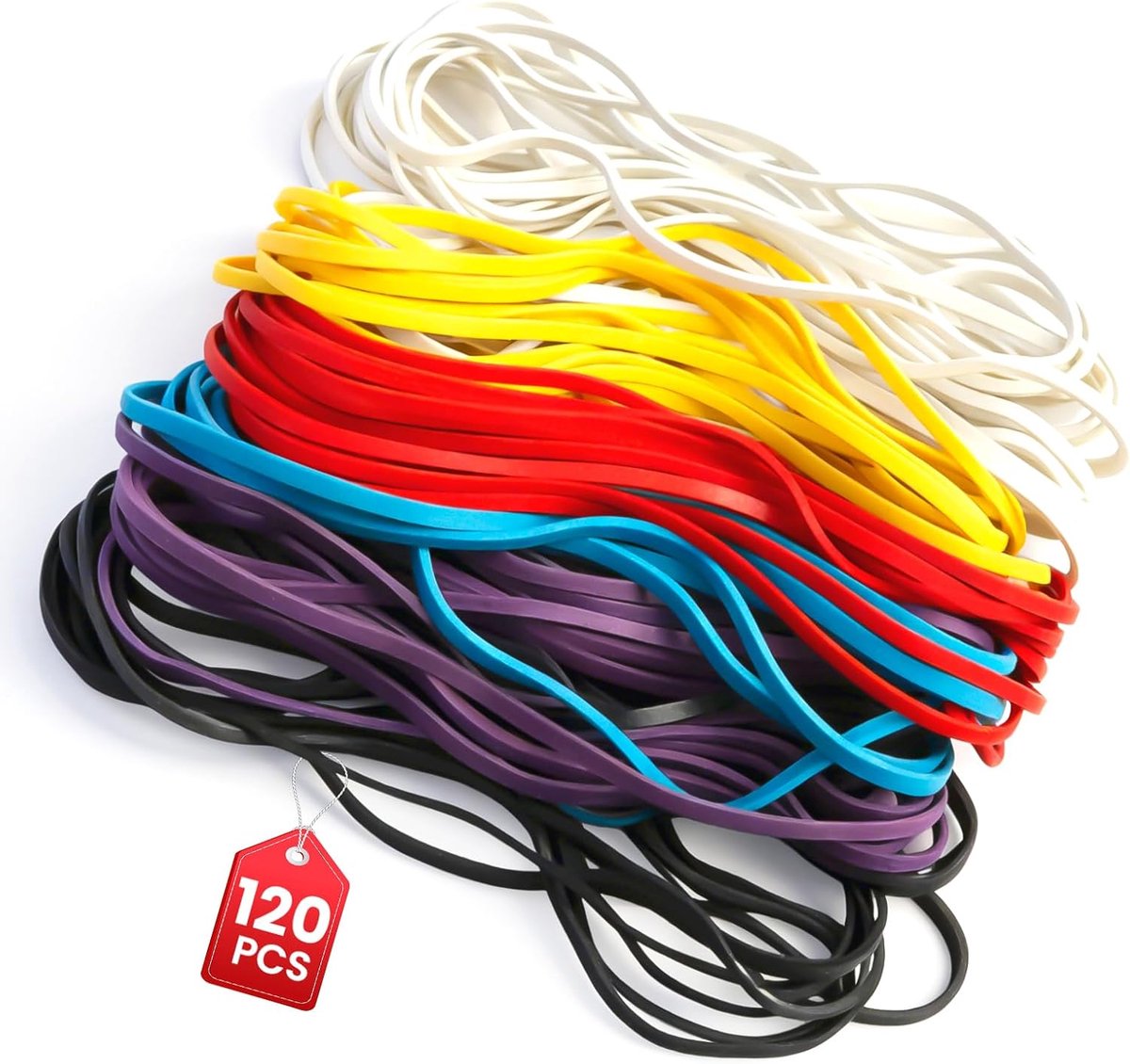 Rubber Bands 120 Pieces, Rubber Bands 180x3mm, Colorful Large Rubber Rings Houseware Rubber Rings, Reusable, High - ShopVlot