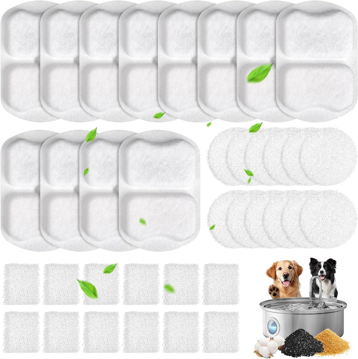 12 Cat Fountain Filters for Oneisall PWF-002 7L Cat Fountain Stainless Steel with Visual Water Level, Contains 12 Cat - ShopVlot
