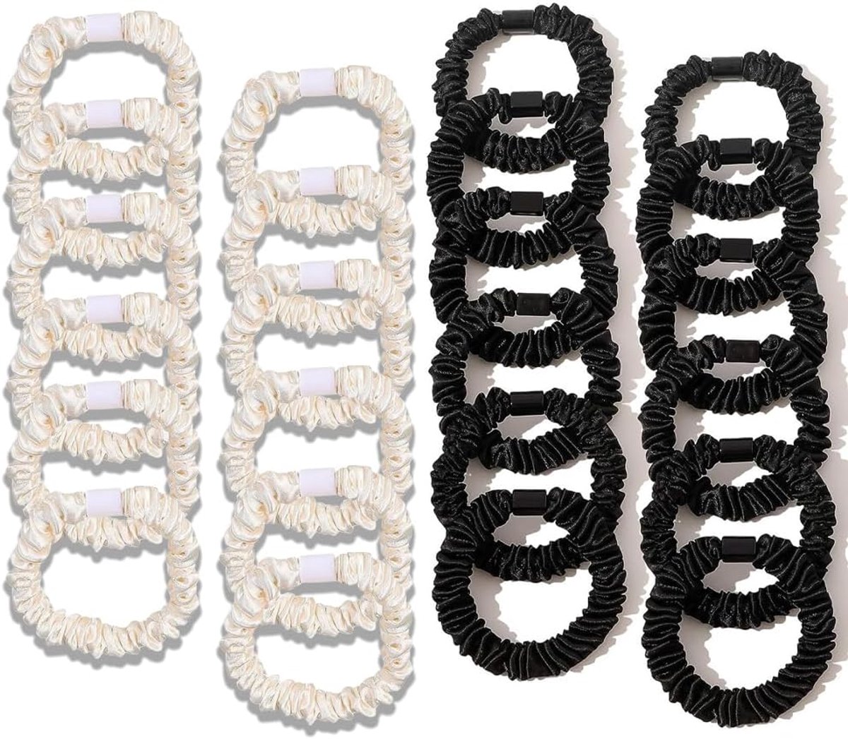 Scrunchy 24 stuks haarstropdassen, elastische banden, anti-kroes en breuk, luxueus haar voor slaap en nacht - ShopVlot