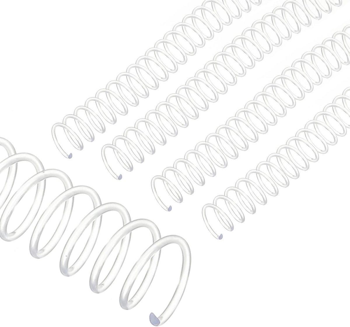 16mm (5/8") Plastic Spiraalbindende Spoelen, 20 Stks Bindspiralen 140 Vel Capaciteit 3:1 Pitch Binding Spiralen voor het Binden van Papieren Vellen, Transparant