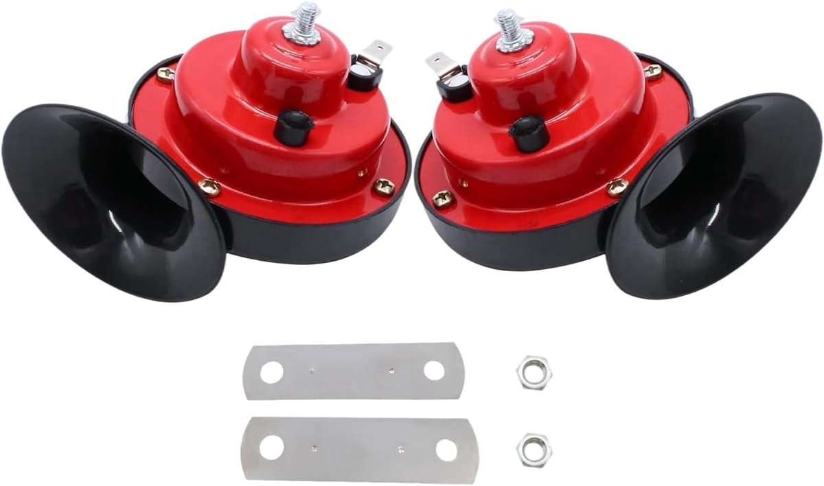 2 x Universele 12V 130 dB elektrische dual-toon slakkenluchthoorn autohupe luchthoorn slakkenhupe