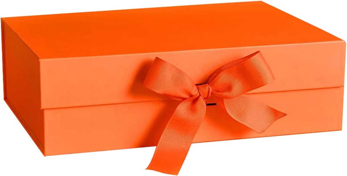 Magnetische Geschenkdozen met Deksels, 265x190x80 mm Grote Geschenkdozen voor Geschenken, Gift Box Luxe Stevige Opvouwbare Kartonnen Doos met Lint, Magnetische Sluiting (1 Stuks)