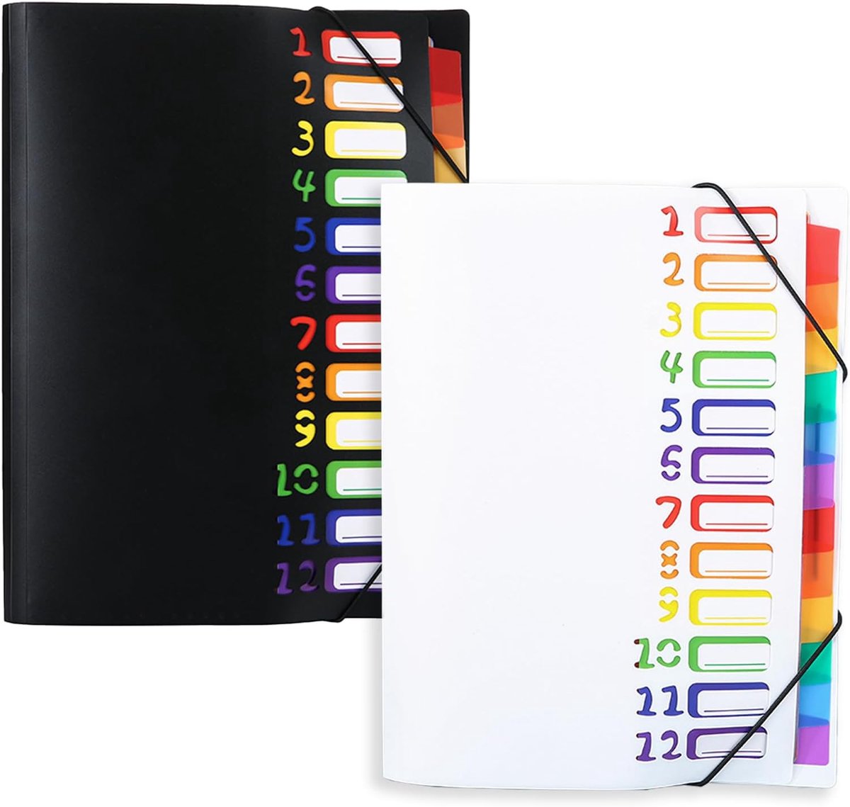 2 Pièces Trieur 12 compartimenten A4, 32 x 25 cm Trieur Document, Porte Document, Chemise Plastique, Dossier Étanche, Adapté Aux Écoles Et Aux Bureaux