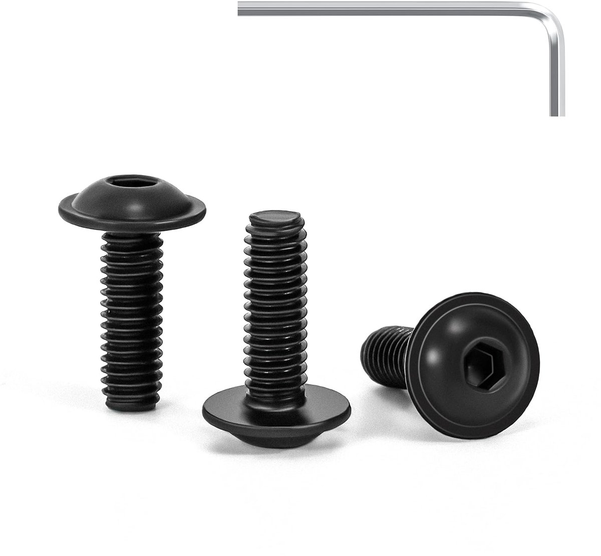 30 stuks lenskopschroeven met flens, M4 x 12 mm, zwart