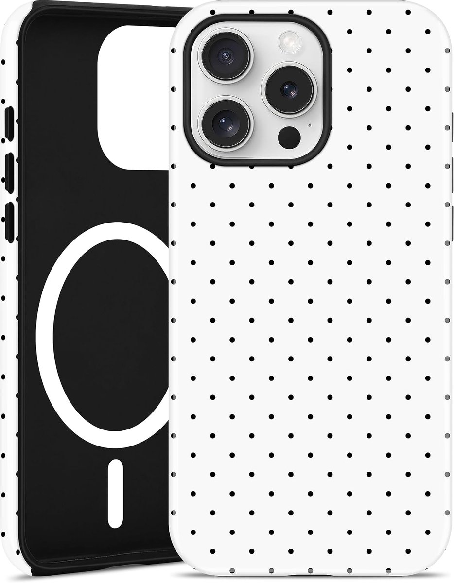 Compatibel met MagSafe Polka Dot Case voor iPhone 13 Pro Max, schattige esthetische polka dots magnetische telefoonhoes, zachte TPU en harde PC beschermende telefoonhoes voor vrouwen meisjes