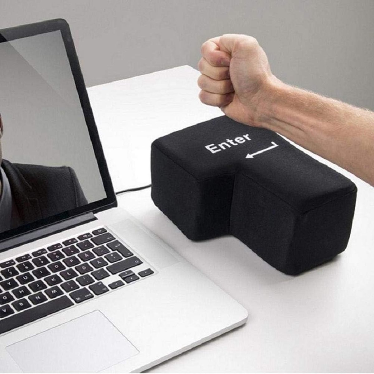 Super Sized Reuze Enter Toets USB Grote Enter Knop Comfortabel Economische Desktop Kussen Stress Relief Punch Bag, Reuze Enter USB Grote Enter Toets Stress Verlichting Grote Enter
