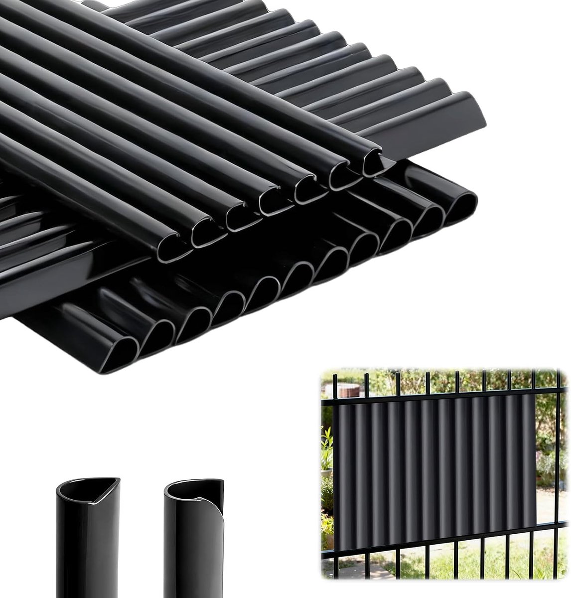 35 stuks pvc-bevestigingsclips, dubbelstaafmattenhek, inkijkbescherming, klemrails, clips, zichtwerende strips, montage, weerbestendig, uv-bestendig, inkijkbescherming, accessoires voor tuin
