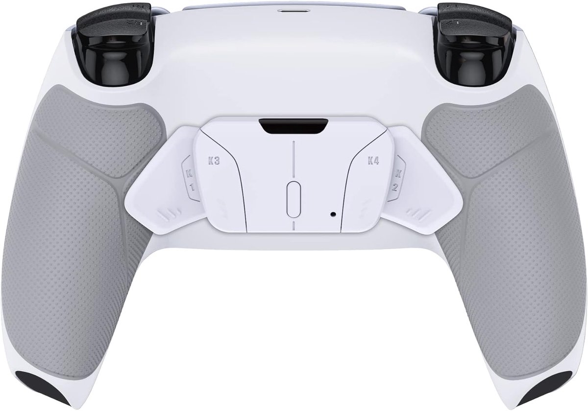 eXtremeRate RISE4 Remap Kit voor ps5 Controller BDM-030/040/050 | met Rubberen Greep Hoes&Achterste Schaal Shell&4 Terug Knoppen voor ps5 Controller,Geen Controller,Wit