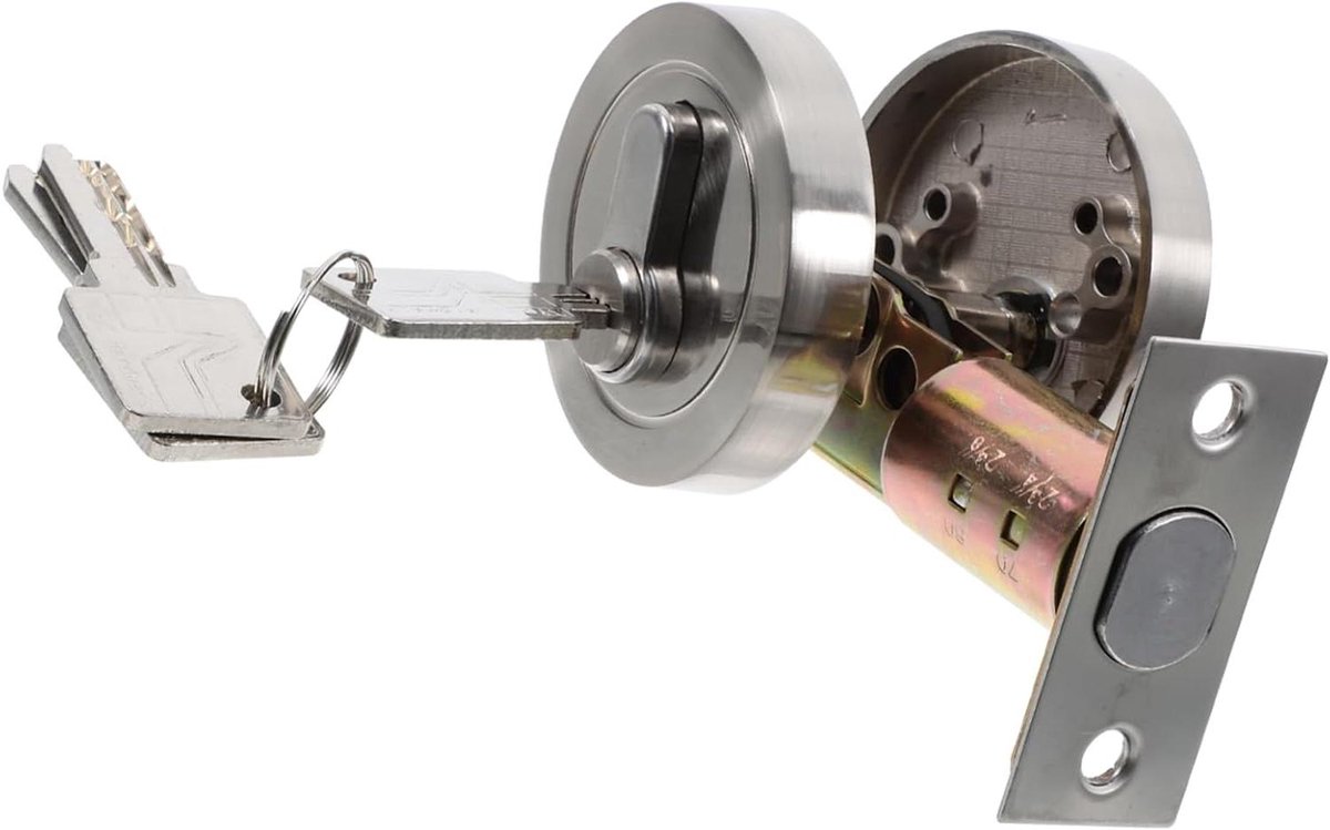 Cilinder Deurslot - Nachtschoot Slot - Deur Beveiligen - Zinklegering Materiaal - 7.5 cm - Zilver