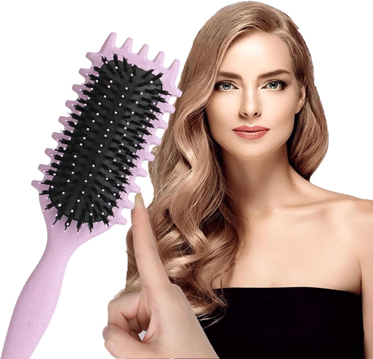 2024 Nieuwe Bounce Brush Curly Defining Brush Curl Stylingborstel Krul Stylingborstel Krul Define Styling Brush, Unisex (D)