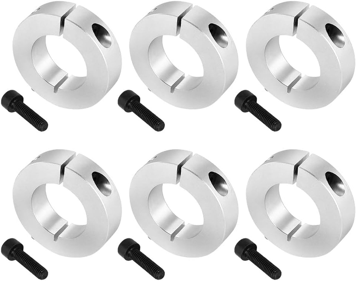 stelringen, 6 stuks stelringen 20 mm, stelring 20 mm as, aluminiumlegering diepteaanslagringen, klem wellenmanschette asdoppen, asdoppen kruiwagenwiel voor steekwagens
