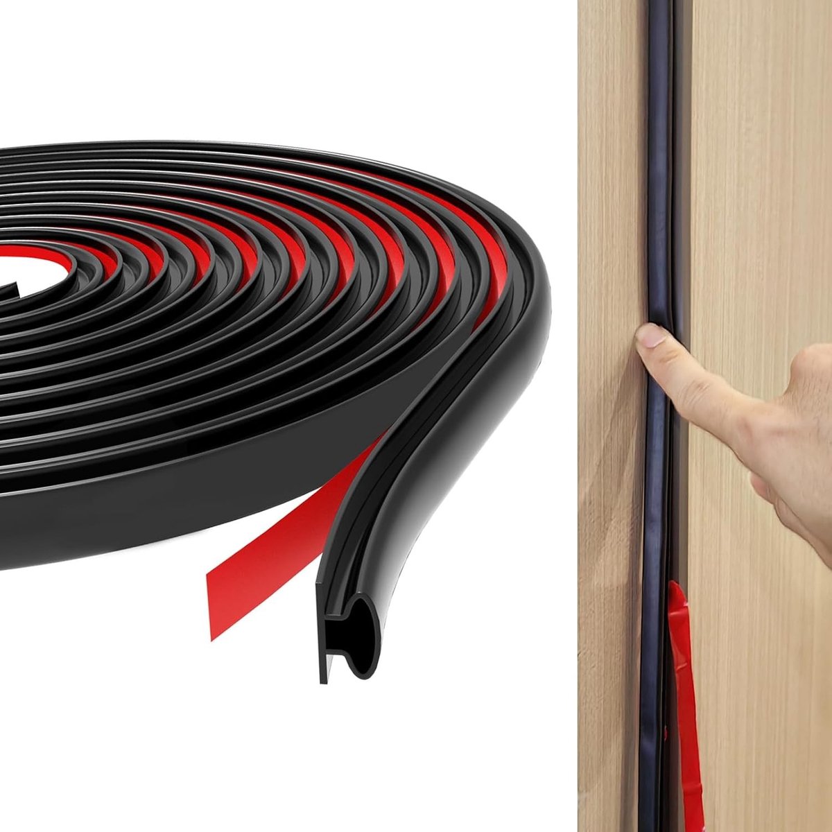 Flexibele Zelfklevende Dichtband voor Deuren - Waterdicht, Stofdicht en Geluidsdicht - Zwart, 6 m