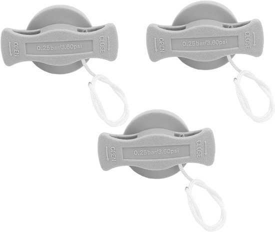 Opblaasbare Bootklep - Luchtplug Ventiel - Watersport Onderhoud - Lekvrije Afdichting - 3 stuks - Grijs — afbeelding 4