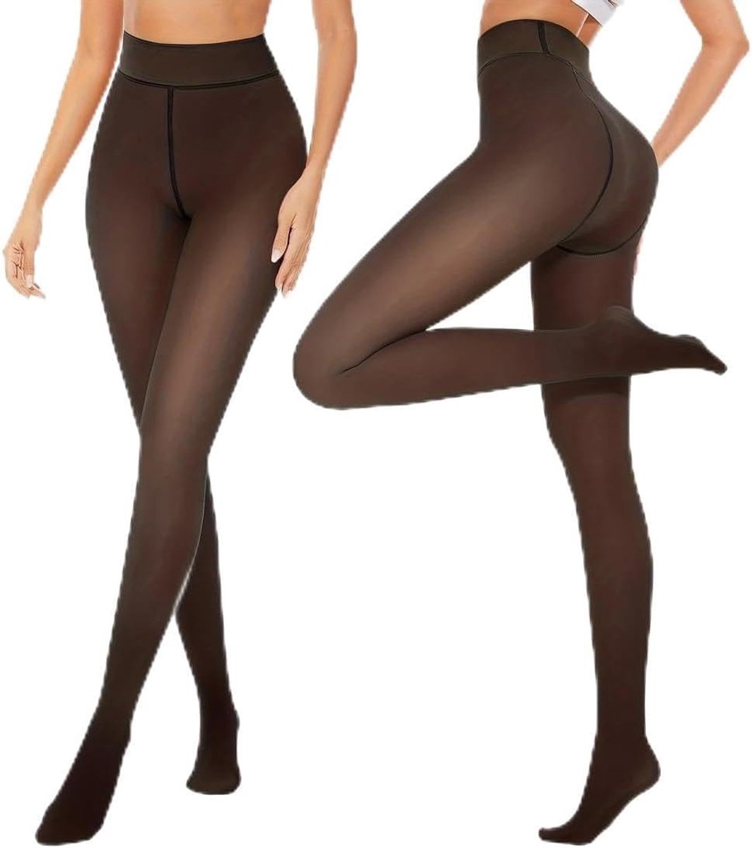 Dames Thermische Leggings voor de Winter met Fleece Voering, Hoge Taille en Elasticiteit, Ideaal voor Koude Dagen
