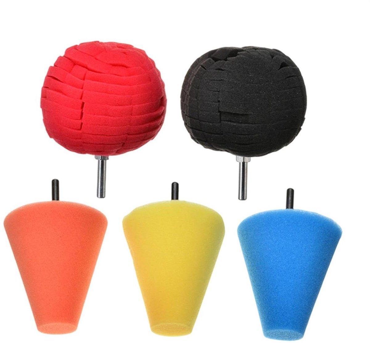 Polijstset Boormachine - Polijsschijven Pads - Auto Onderhoud - Vijf Herbruikbare Sponzen - 25 x 16 x 8 cm