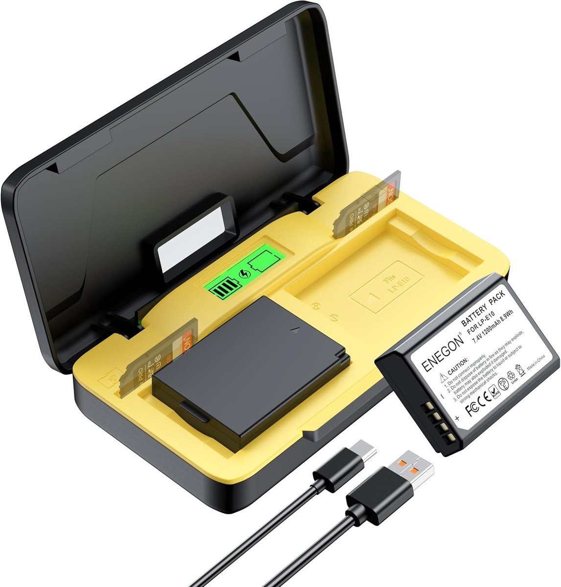 Oplader Set met 2 x 1680 mAh Batterijen, 20W Snelladen, SD Kaartopslag voor Canon Digitale Camera's