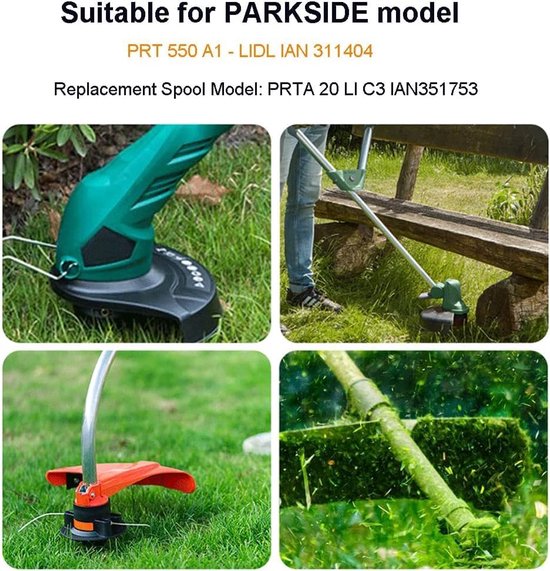 3 stuks grastrimmerdraad voor LIDL Parkside accu-grastrimmer PRTA 20-Li A1, B2, C3; PRT 550 A1, A3; PRT 300 A1 — afbeelding 4