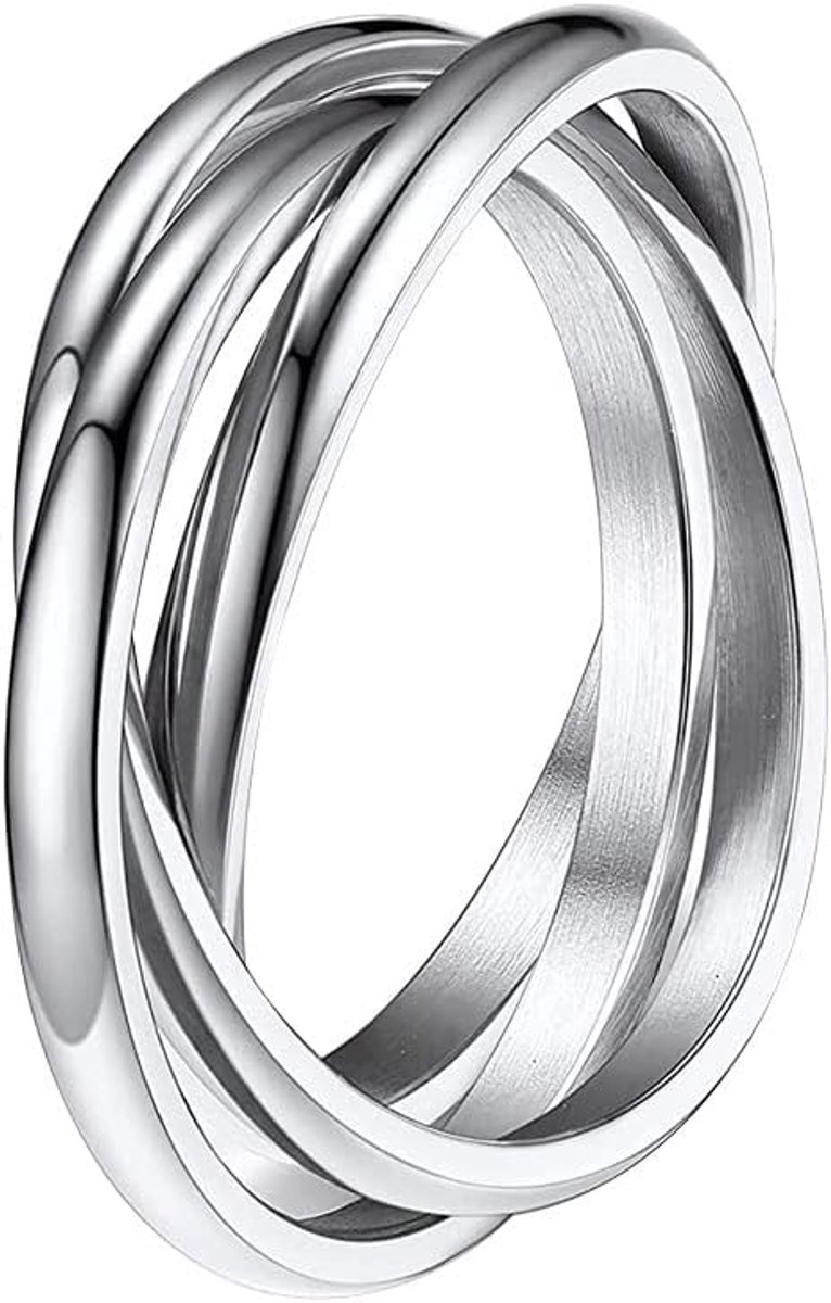 Anti-stressring voor dames, roestvrij staal, angstverlichtende ring, draairing, fidget spinner, stapelbaar, meditatiering, verlicht stress, cadeau voor dames, meisjes, heren