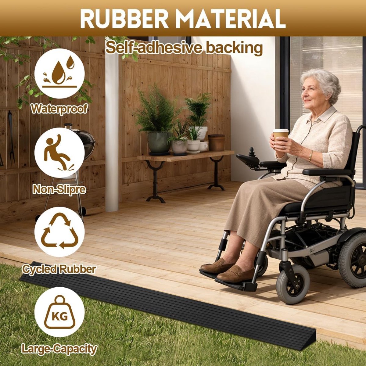 drempelhelling, drempelhelling, zuigrobot, antislip oppervlak, oprijplaat, zuigrobot voor robotstofzuiger, kinderwagen, rollator of e-scooter (zwart, 90 x 6 x 2,5 cm)