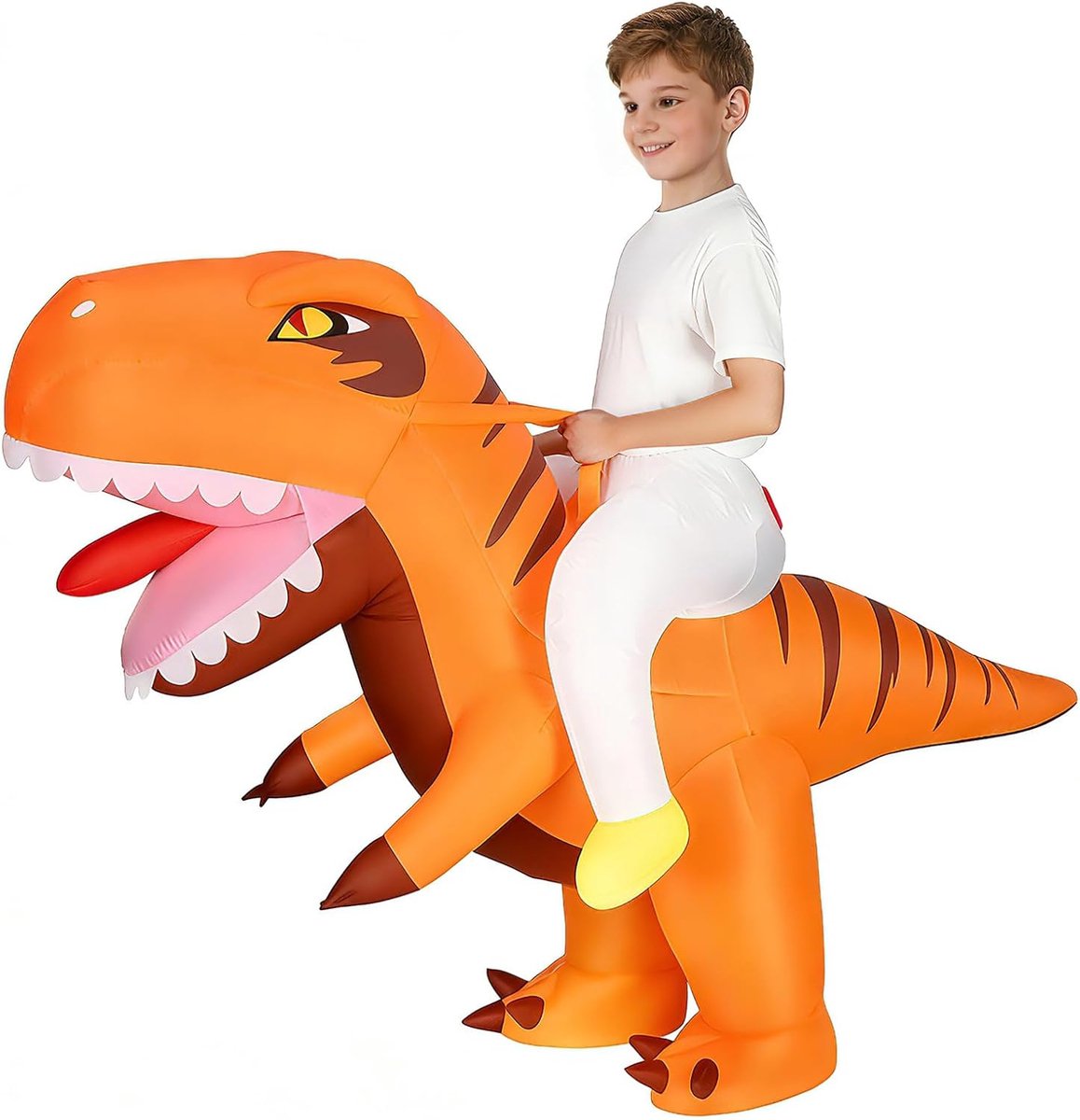 dinosauruskostuum voor kinderen, T-Rex-kostuums, tyrannosaurus rex pak, grappige Halloween-jurk voor carnaval, party, verjaardagscadeau, inclusief opblaassysteem
