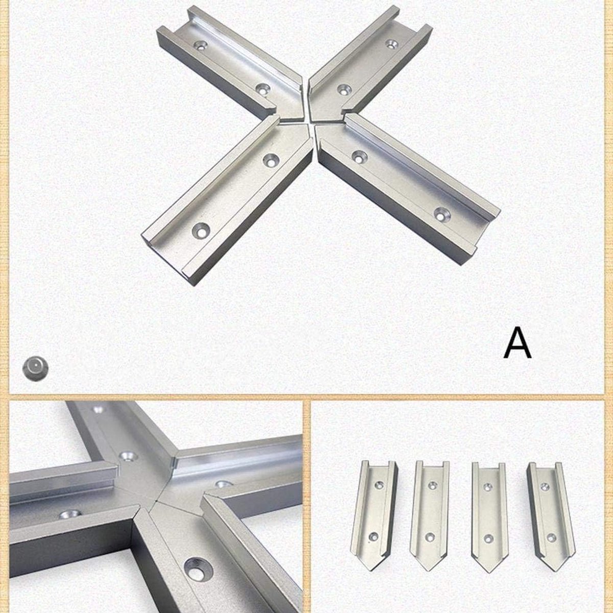 Houtbewerking Kruisingsset Aluminium T-Tracks T-sleuf Sleuf Verstekspoor Jig Tafelzaag Accessoires (200mm A Kruisverbinder T-Track Blauw)
