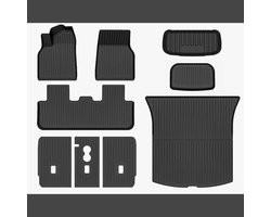 Tesla Model Y Juniper Standard RWD Complete Rubber Mattenset – Interieur, Trunk, Subtrunk, Frunk en Achterbank – Interieur Accessoires