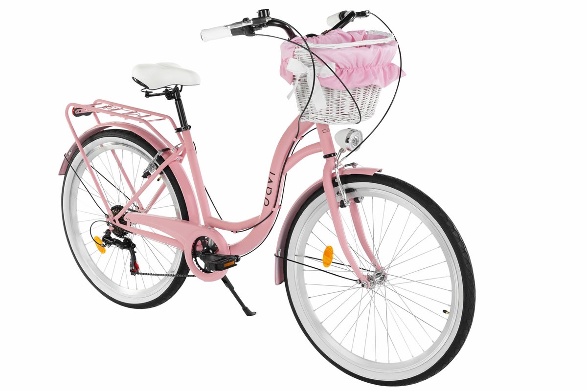Davi Amelia – Kinderfiets – 24 inch – 7 versnellingen – Shimano – V-brake – 130-165 cm – Roze Zwart – Meisje