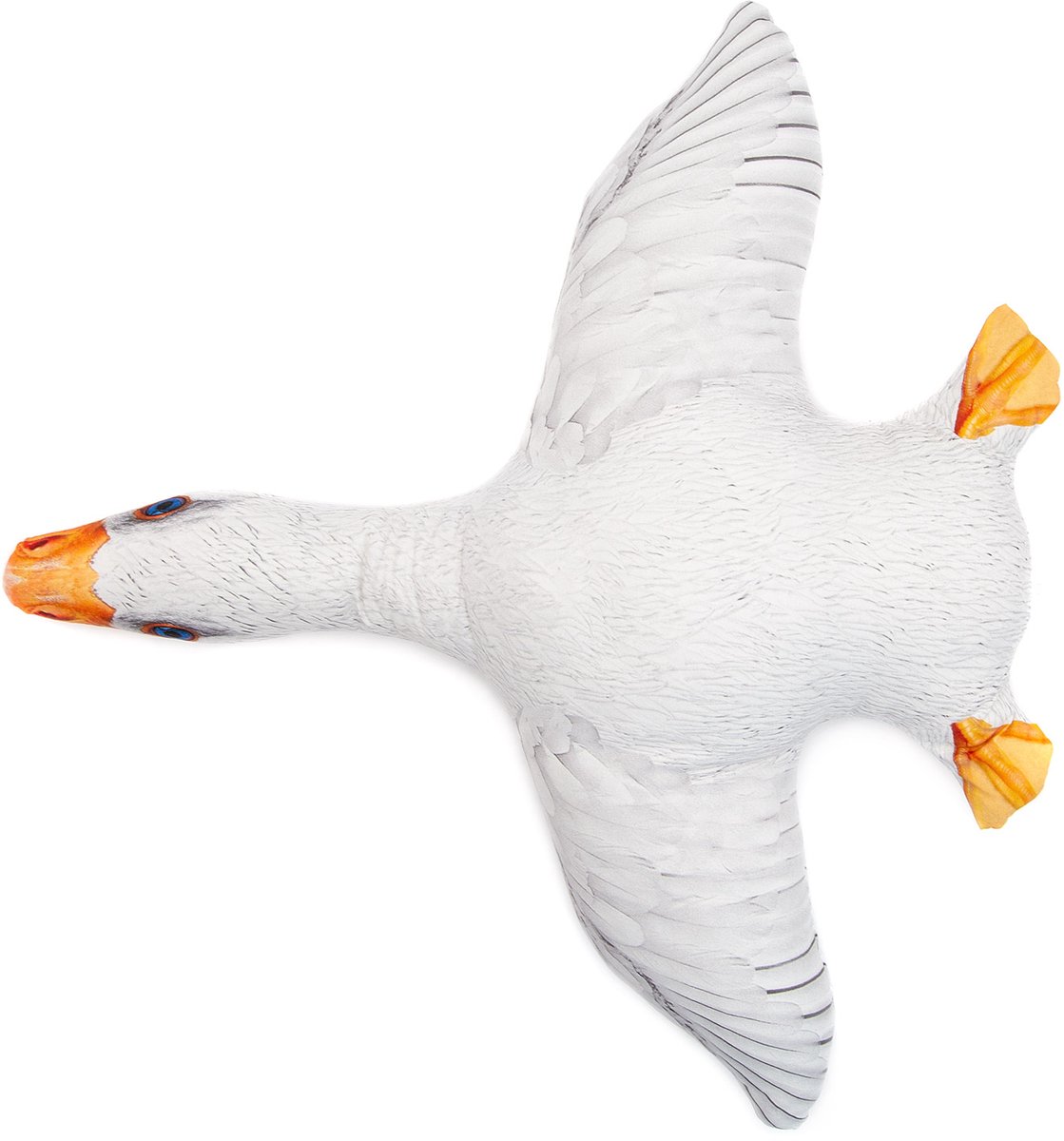 Goose - Kinderkussen / Knuffelkussen - Figuurvorm - Wit - Dubbelzijdig Bedrukt