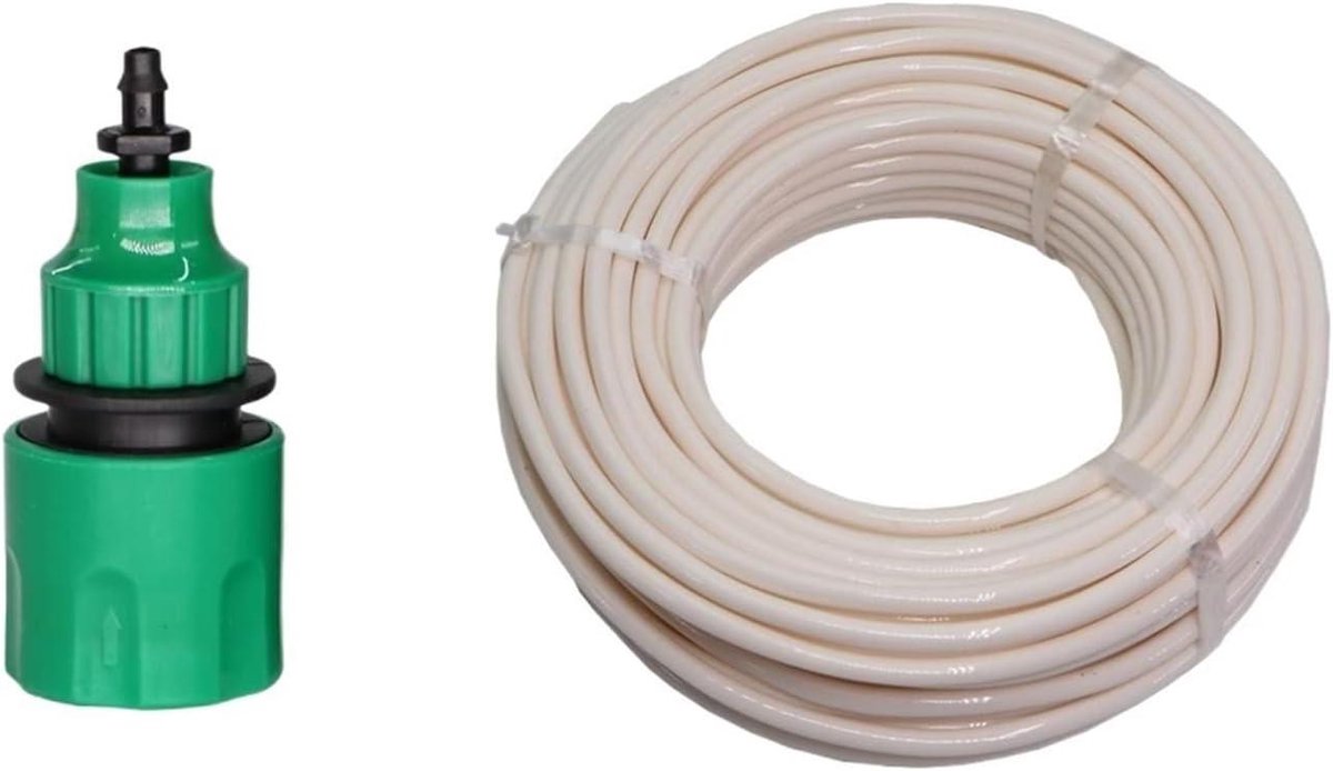 Tuinslang met Snelkoppeling - Irregeerslang PVC - Planten Water Geven - Koud en Warmtebestendig - 20 meter - Wit